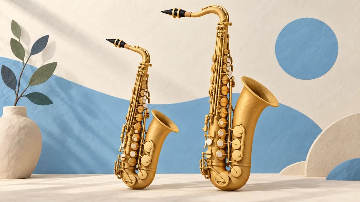 Illustration: Two saxophones of different sizes