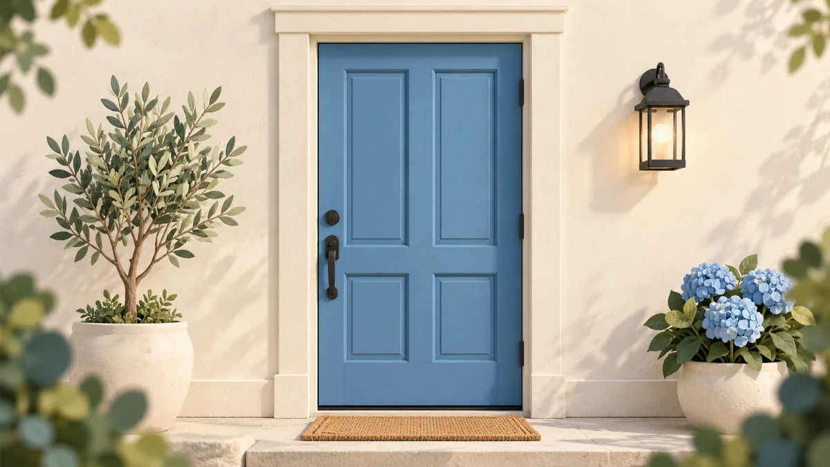Illustration: Door frame and lock hardware