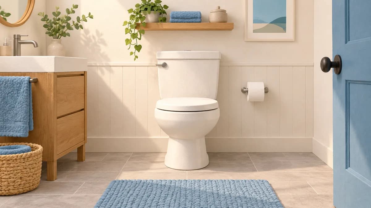 Illustration: Bathroom showing the space around a toilet