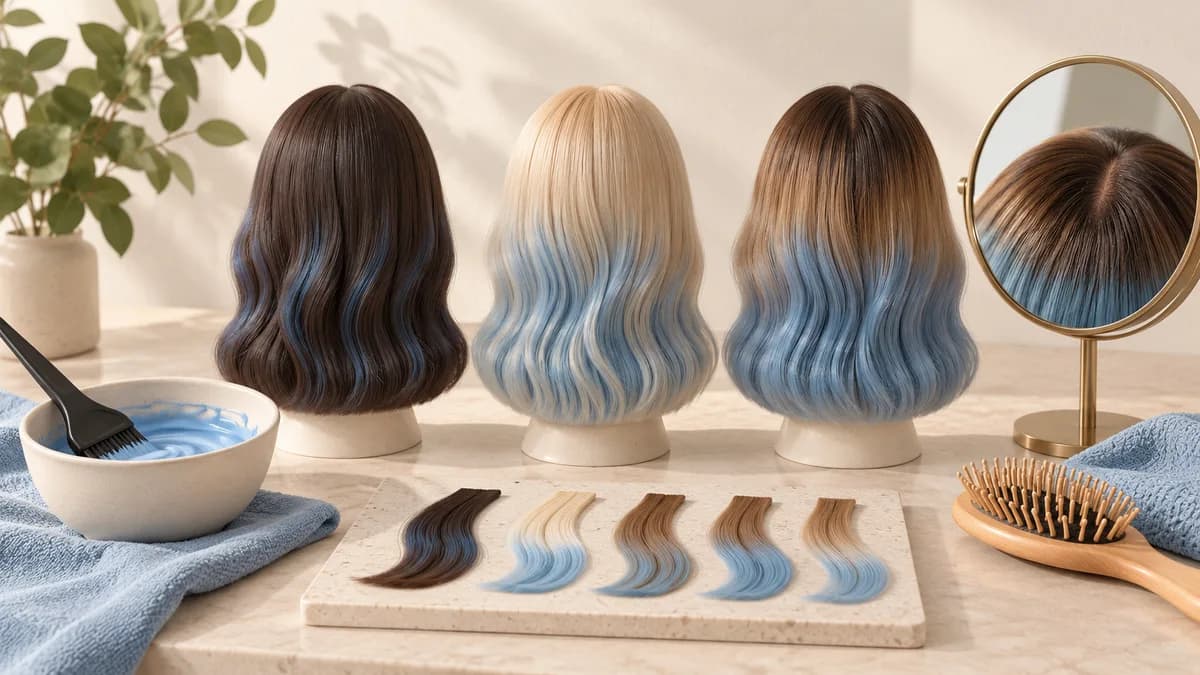 Illustration: Hair swatches showing different color appearances.