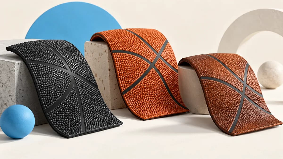 Illustration of three basketball cover texture samples