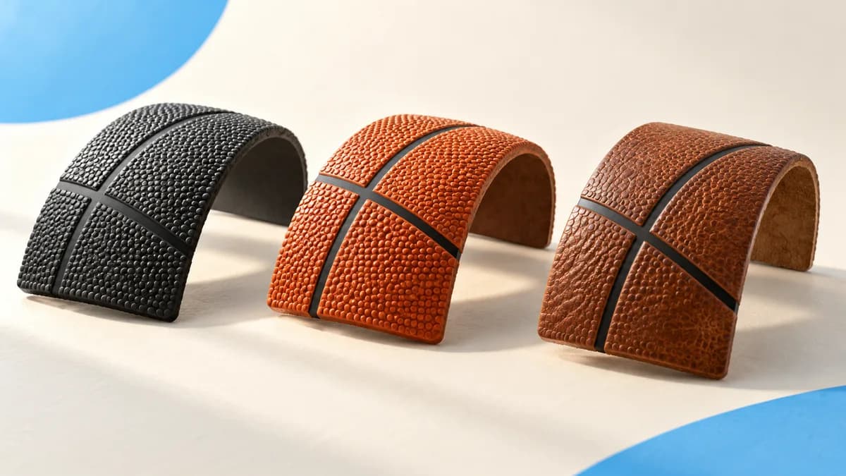 Illustration of curved basketball cover texture samples