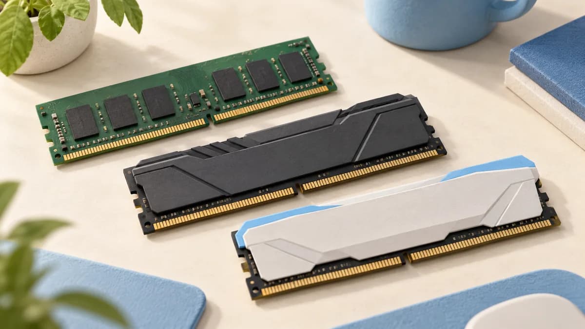 Illustration: Three different computer memory modules