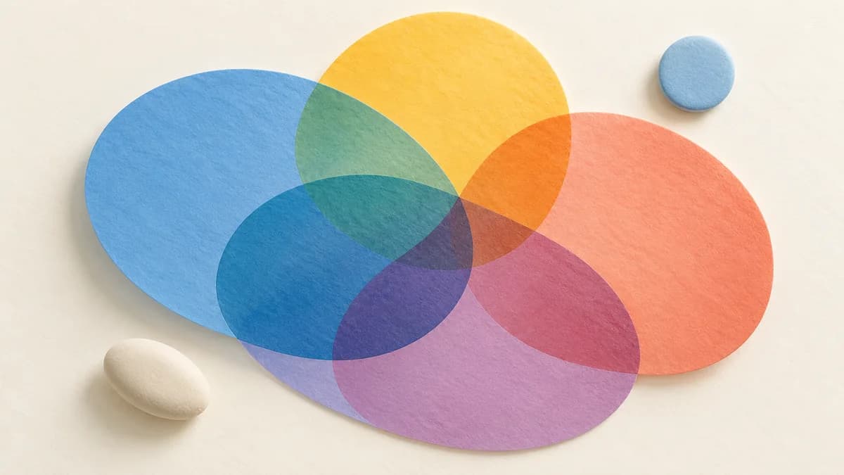Illustration: Overlapping colored paper circles