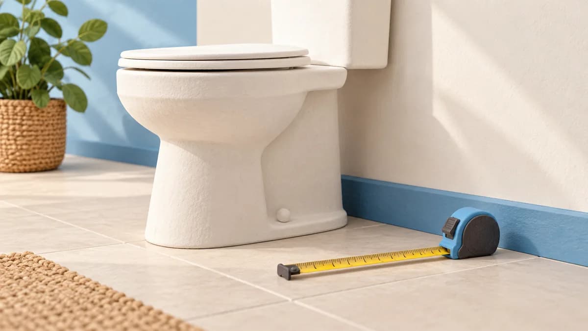 Illustration: Toilet beside a tape measure