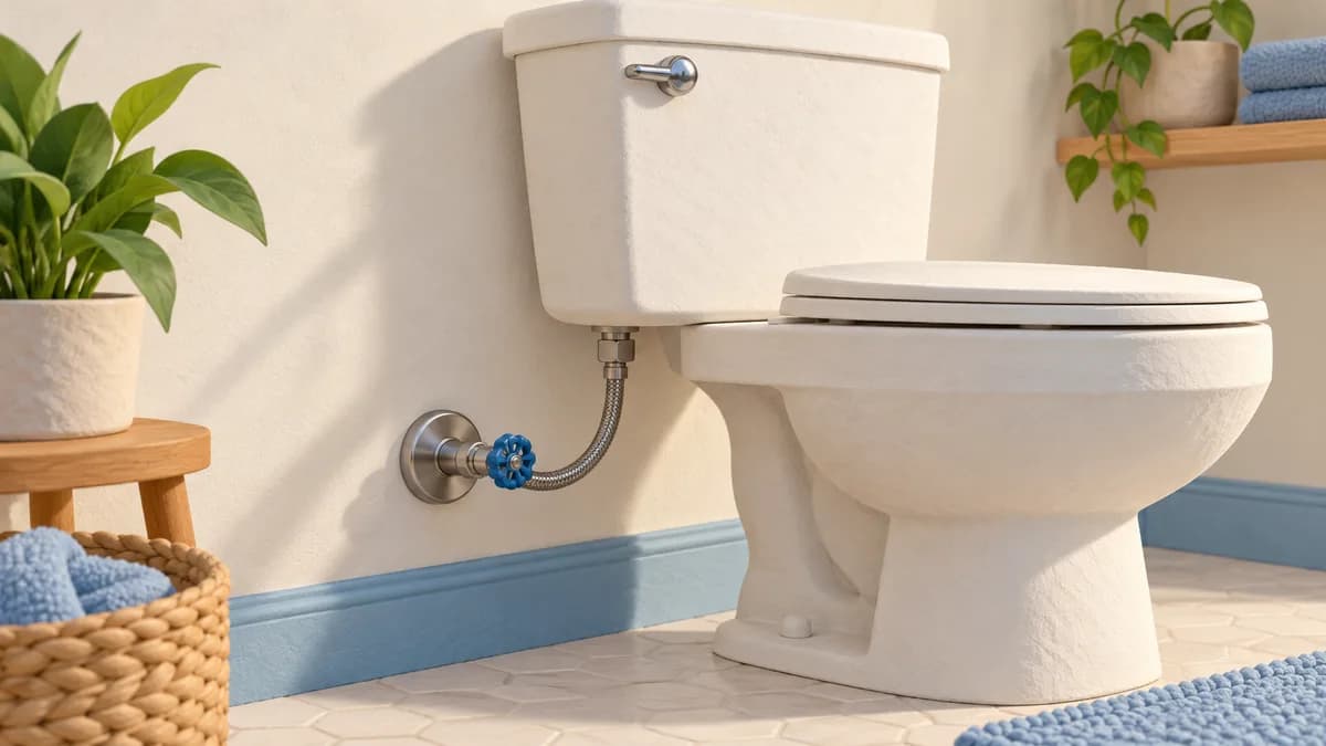 Illustration: Water-supply valve beside a toilet