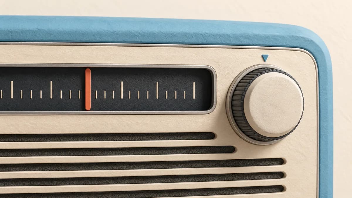 Illustration: Close view of a radio tuning scale