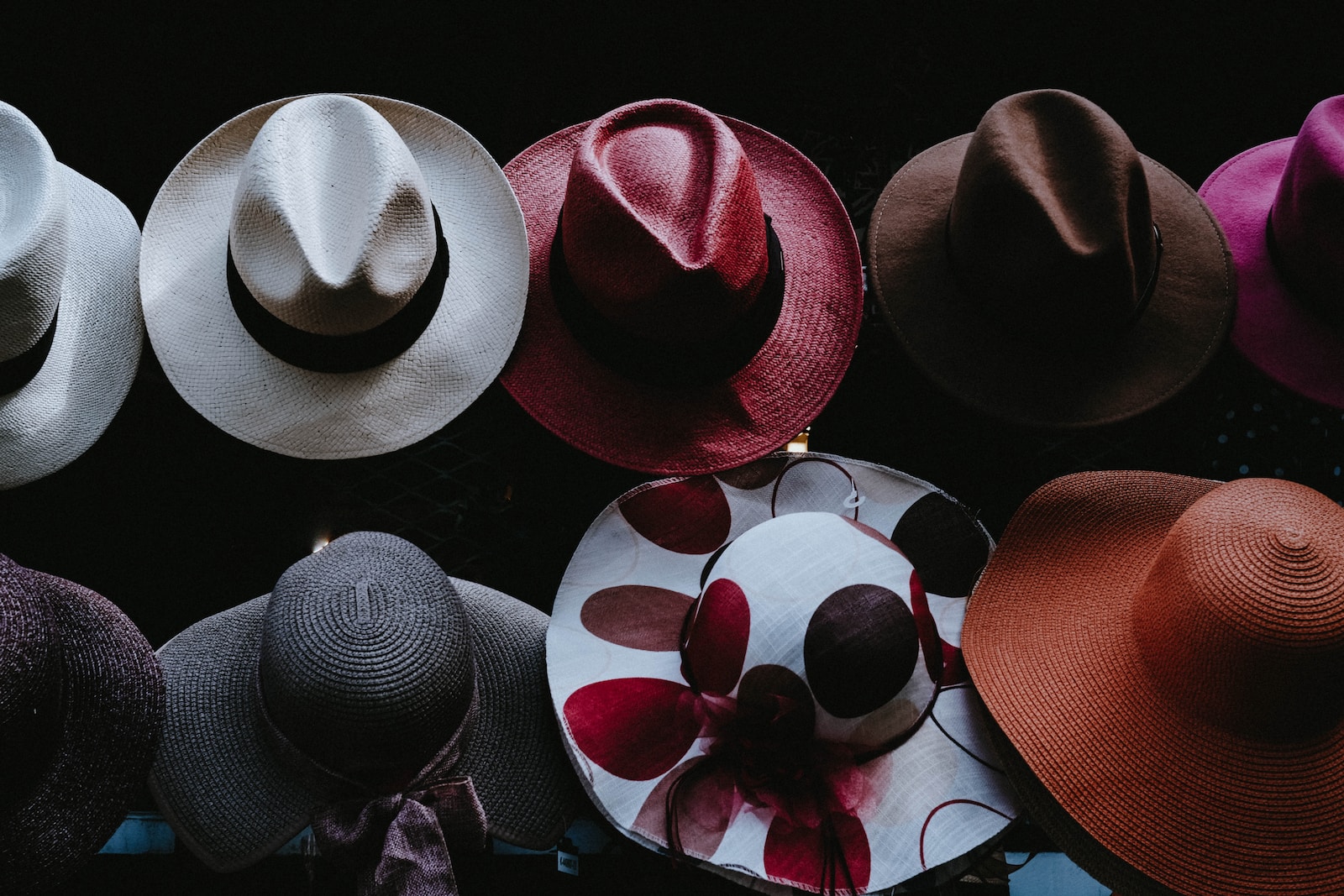 assorted-color cowboy hat lot